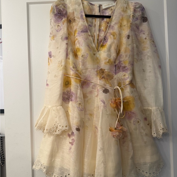 Zimmermann Cream Floral Midi Dress - Picture 3 of 3